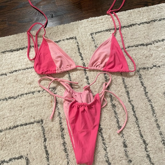 Glassons Swim Glassons Contrast Sliding Tri Bikini Top And Bottom